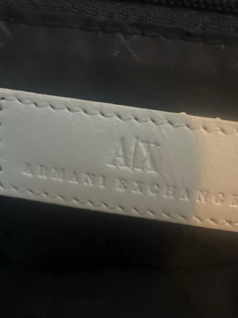 A/X Armani Exchange Black Backpack with White Strap